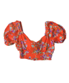 Orange Print Crop Top