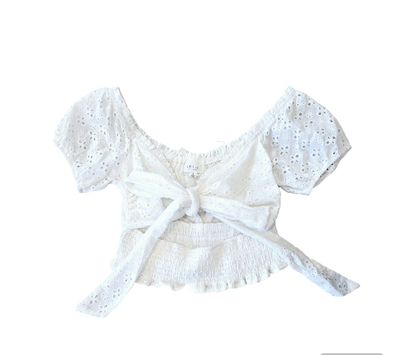 Lelis Collection White Crop Top