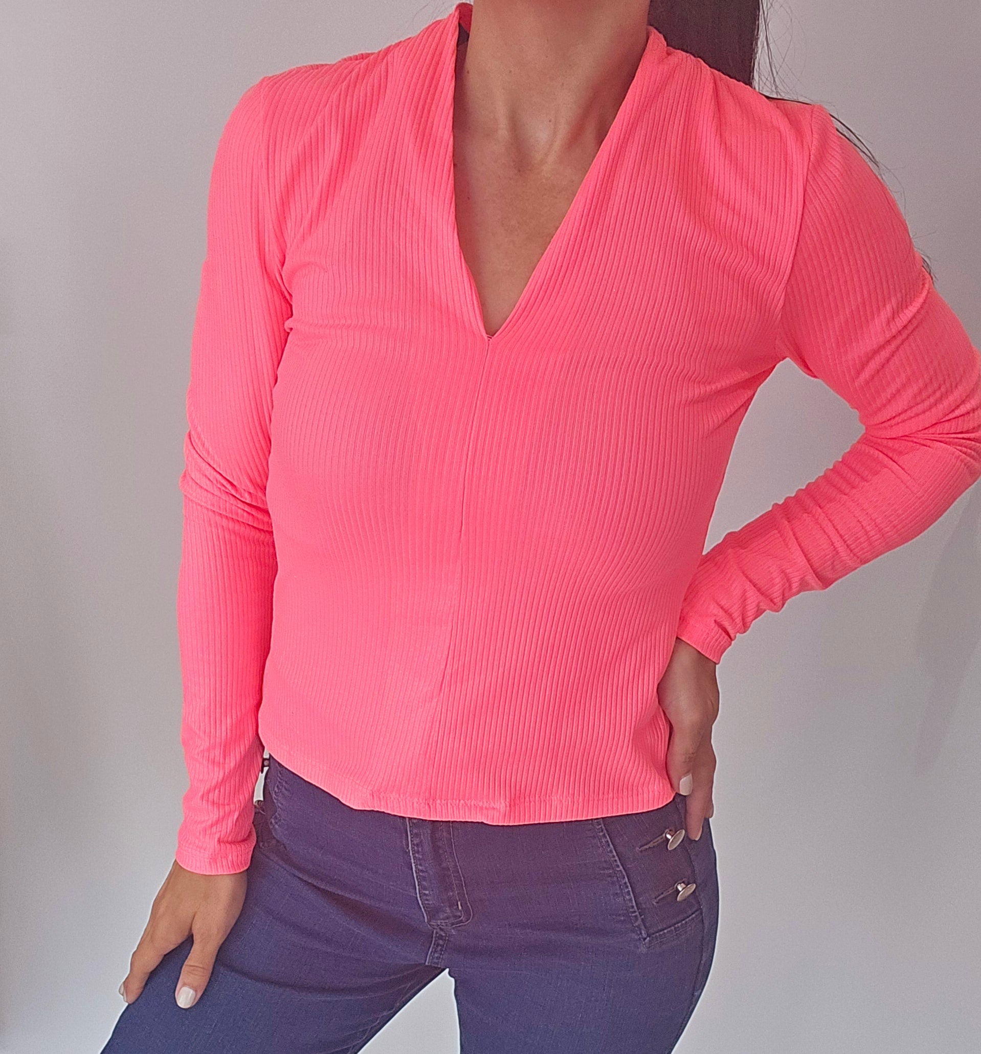 Haute Monde Neon Pink Blouse