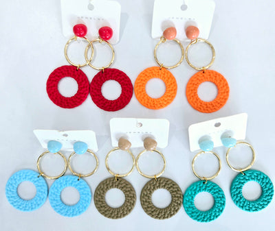 Triple Circles Color Earrings