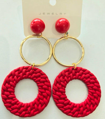 Triple Circles Color Earrings