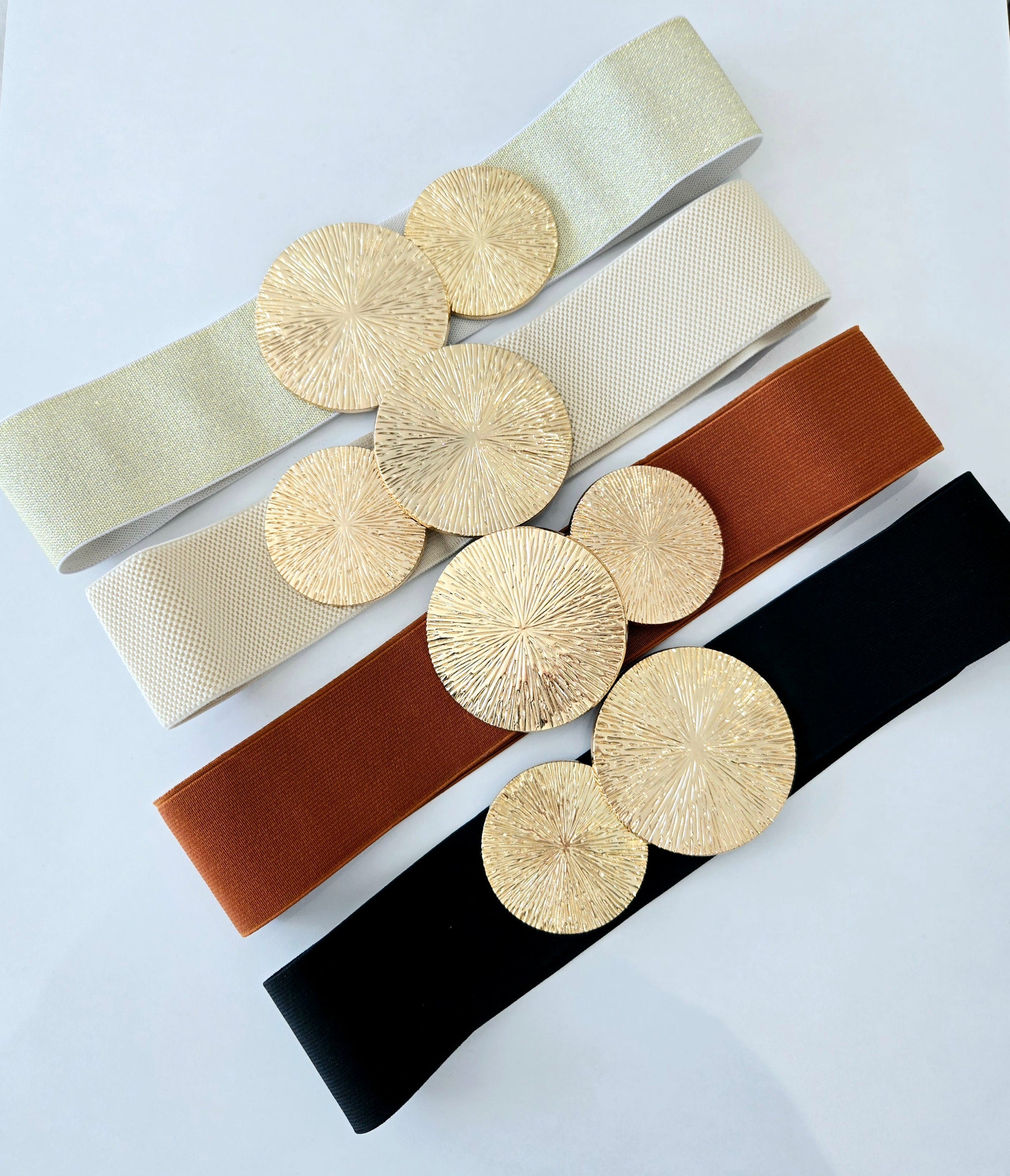 Double Circles Metallic Belts