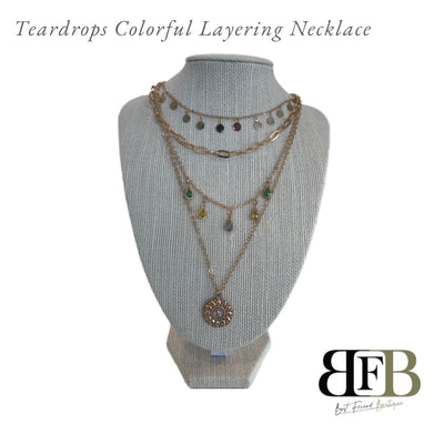 Teardrop Colorful Layering Necklace