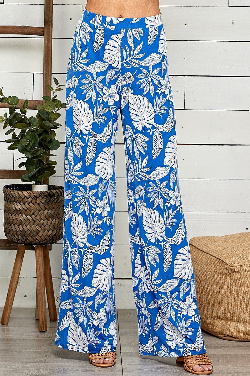 Blue Tropical Palazzos Plus