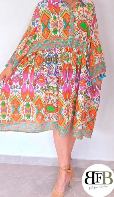 Antica Sartoria Boho Italian Short dress