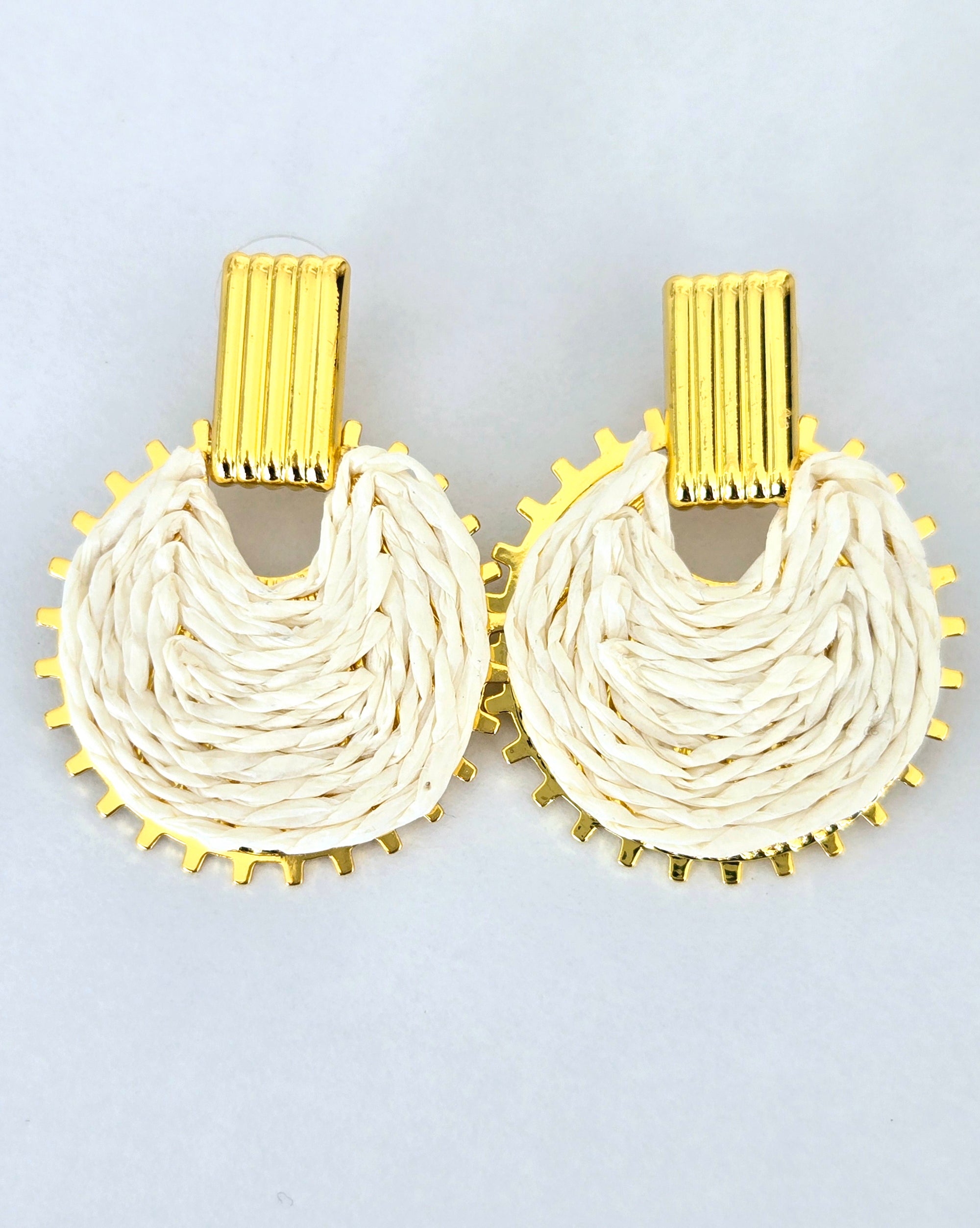 Rose Raffia Earrings